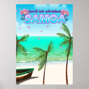 Samoa "Reise in das Abenteuer" Reiseplakat. Poster