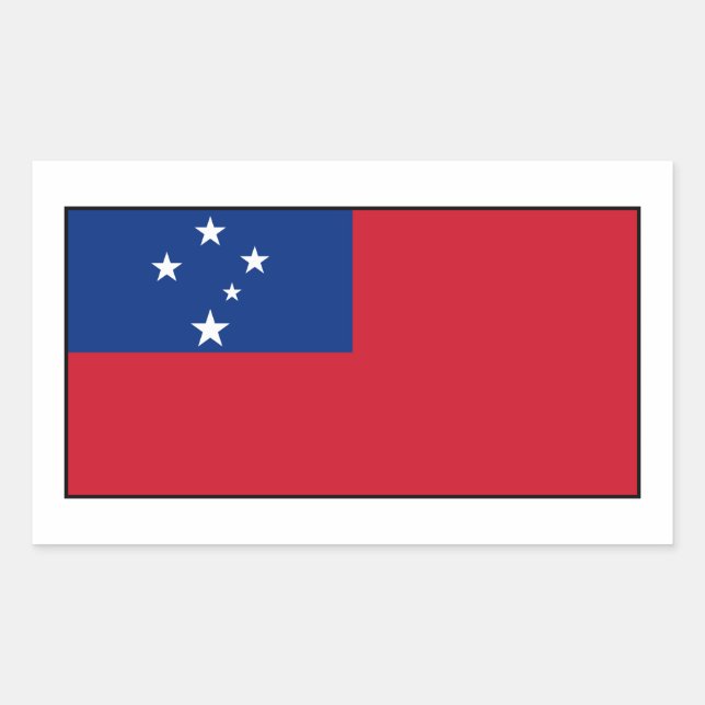 Samoa - samoanische Flagge Rechteckiger Aufkleber (Vorderseite)