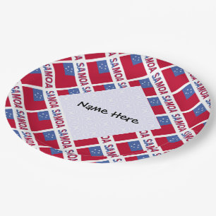 Samoa und Samoa - Personalisiert geteerte Flagge Pappteller