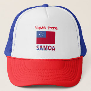 Samoa und Samoanische Flagge Rot Personalisierung Truckerkappe