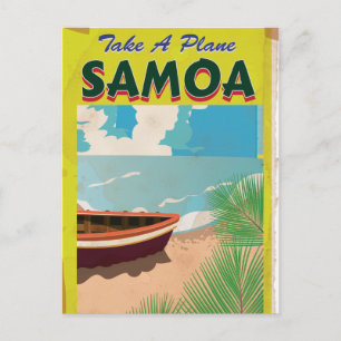 Samoa Vintage-Reiseposter Postkarte