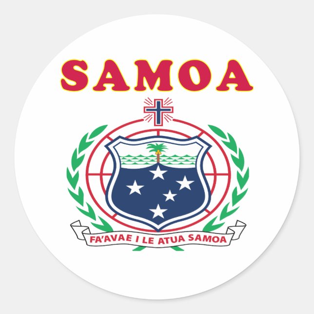 Samoa-Wappen Runder Aufkleber (Vorderseite)