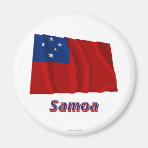 Samoa Waving Flag mit Namen Magnet