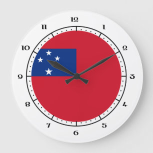 Samoaische Flaggenuhren Große Wanduhr