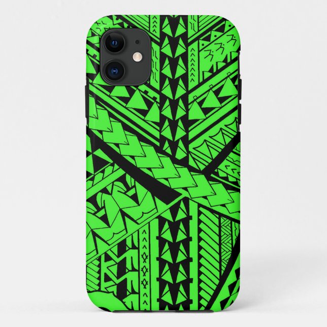 Samoaische/polynesische Stammes- Formen und Case-Mate iPhone Hülle (Rückseite)