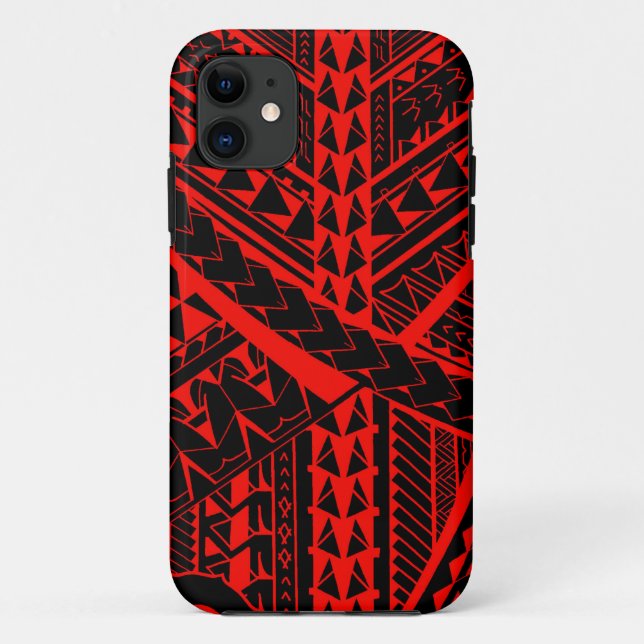 Samoaische/polynesische Stammes- Formen und Case-Mate iPhone Hülle (Rückseite)