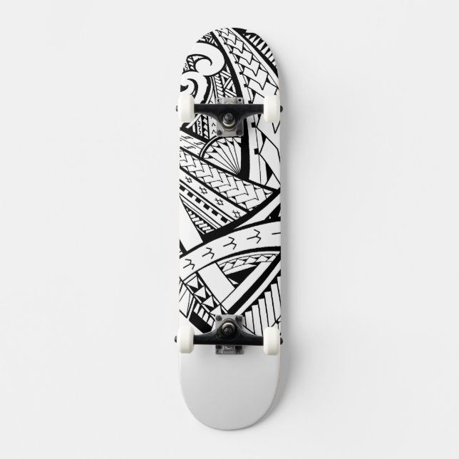 Samoaische Stammes- Entwurfsspeerspitzenmuster Skateboard (Vorderseite)