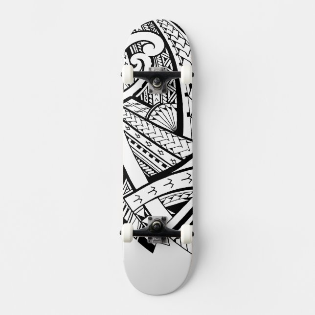 Samoaische Stammes- Entwurfsspeerspitzenmuster Skateboard (Vorderseite)