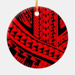 Samoaisches Stammes- Tätowierungsmuster mit Keramikornament