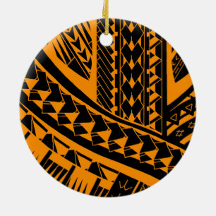 Samoaisches Stammes- Tätowierungsmuster mit Keramikornament