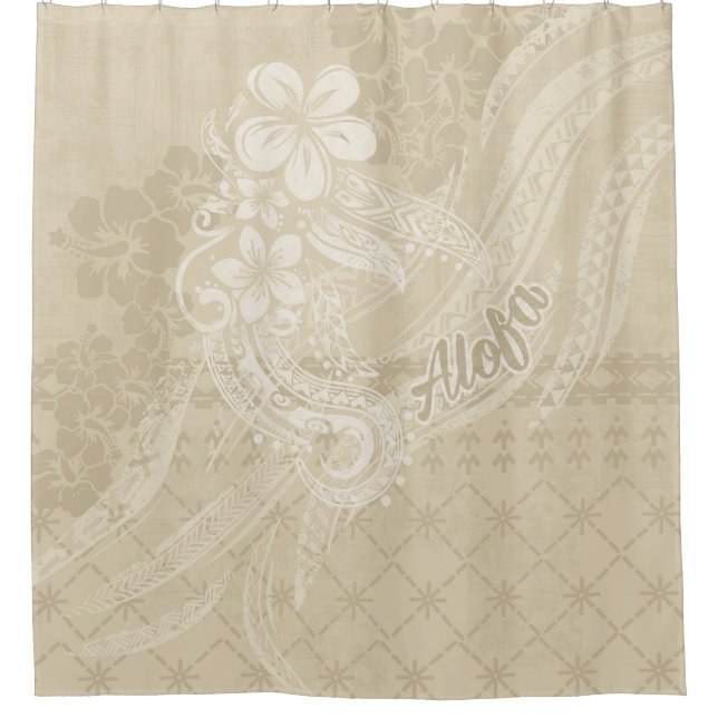 Samoan Alofa - Dekor des polynesischen Bades Duschvorhang (Vorderseite)