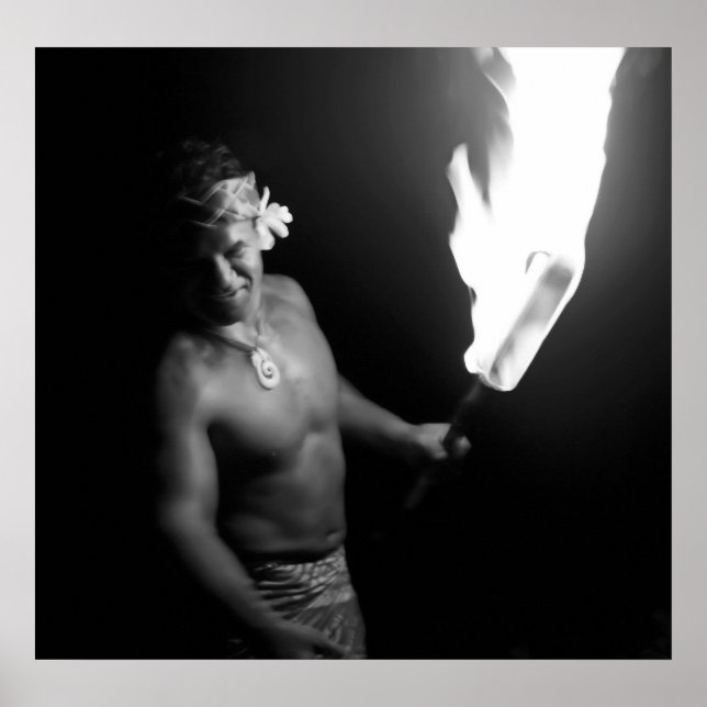 SAMOAN CHIEF mit TORCH Poster (Vorne)