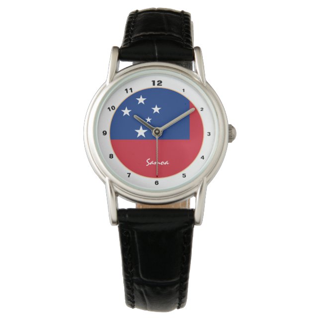 Samoan Flag & Samoa trendige Mode /Design watch Armbanduhr (Vorderseite)