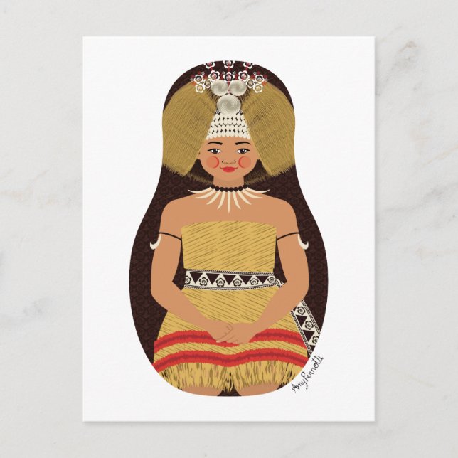 Samoan Matryoshka Postcard Postkarte (Vorderseite)