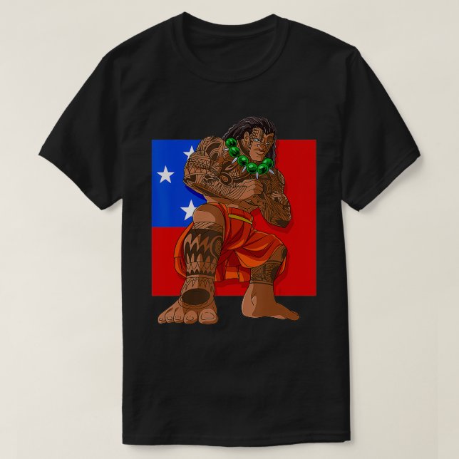 Samoan Pride Polynesien Haka Dance Samoa Flagge  T-Shirt (Design vorne)