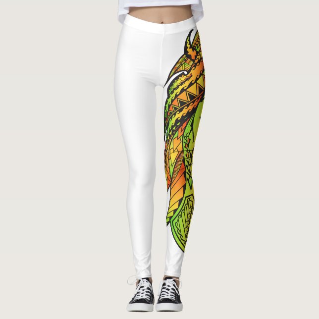 Samoan Rastafarian Löwe Leggings (Vorderseite)