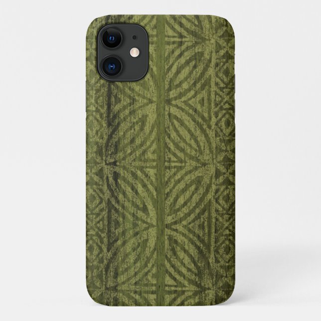 Samoan Tapa Hawaiian Imitats Wood Surfboard Case-Mate iPhone Hülle (Rückseite)