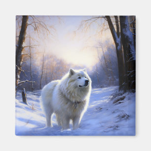 Samoed Let It Snow Weihnachten Magnet