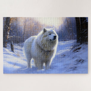 Samoed Let It Snow Weihnachten Puzzle