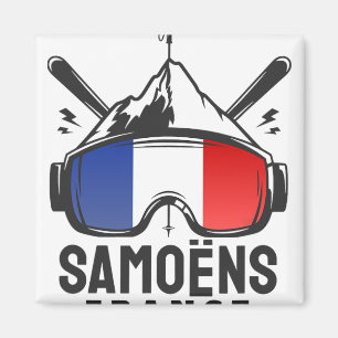 Samoëns Grand Mif France Ski Resort Retro Skifahre Magnet