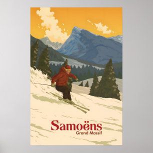 Samoens Skigebiet Reiseplakat Poster