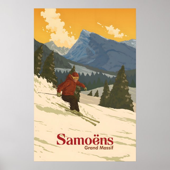 Samoens Skigebiet Reiseplakat Poster (Vorne)