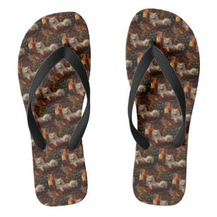 Samojede Hund Weihnachtsfestlich Flip Flops