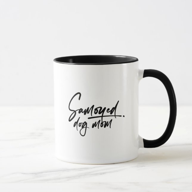 Samojede-Hundemutter Elegant, Chic, Minimalistisch Tasse (Rechts)