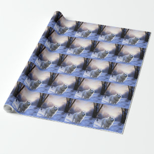 Samojede Lass es schneien Weihnachten Geschenkpapier