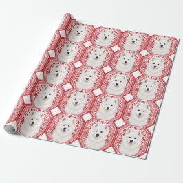 Samojede Rote Chinoiserie Geschenkpapier