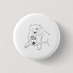 Samojede und Husky-Welpen beste Freunde Geschenk Button