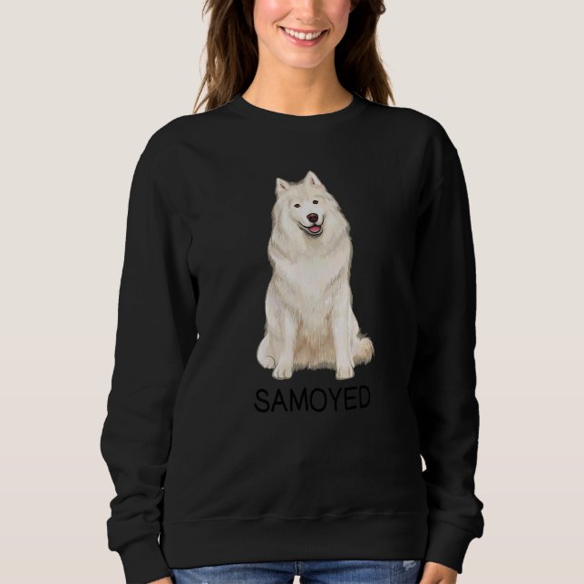 Samojede Verrückter Hund Sweatshirt (Vorderseite)