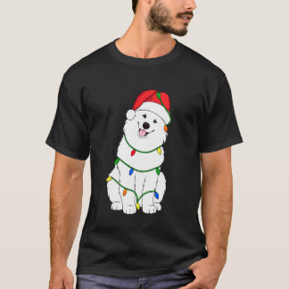 Samojede Weihnachtsbaum Lichter Feiertage Hunde Li T-Shirt