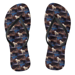 Samojede Weihnachtsfestzeit Flip Flops