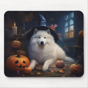Samojeden Kürbisse Halloween Gruselig Mousepad