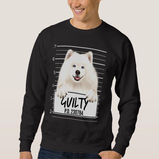 Samojeden-Verbrecherfoto Schuldiger Hund Sweatshirt (Vorderseite)