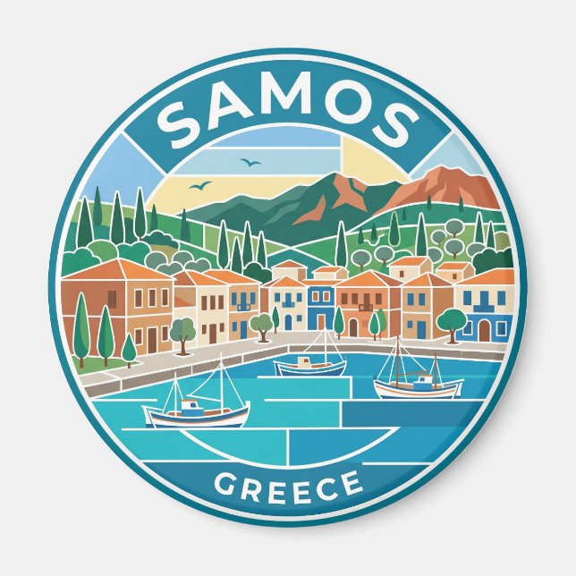 Samos, Griechenland Griechenland Magnet (Vorne)