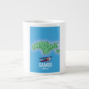Samos griechische Inselkarte Jumbo-Tasse