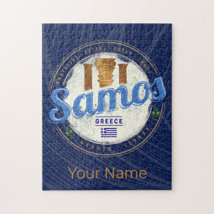 Samos-Insel in Griechenland Retro-Urlaub Puzzle