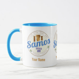 Samos-Insel in Griechenland Retro-Urlaub Tasse