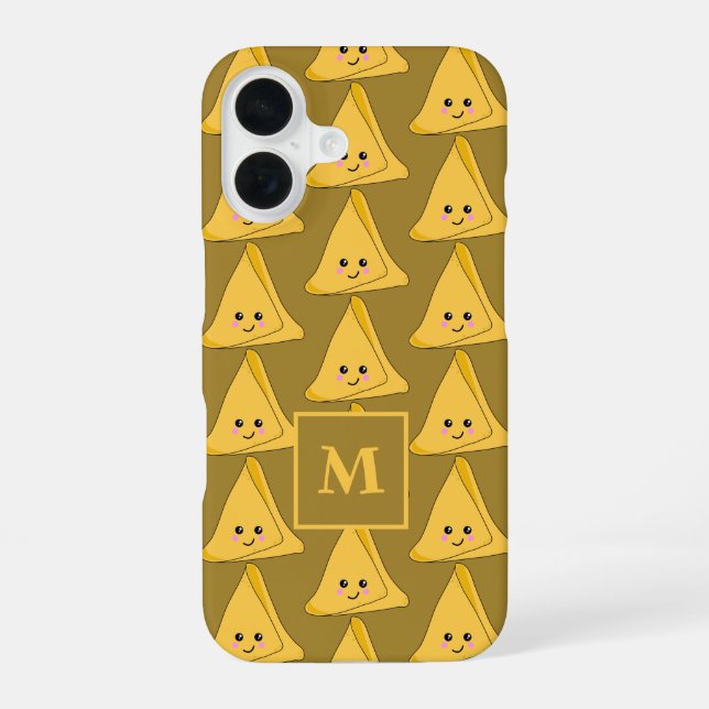 Samosa indischer Snack Kawaii-Lebensmittel-Muster iPhone 16 Hülle (Rückseite)