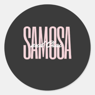 Samosa und Chai T - Shirt Runder Aufkleber