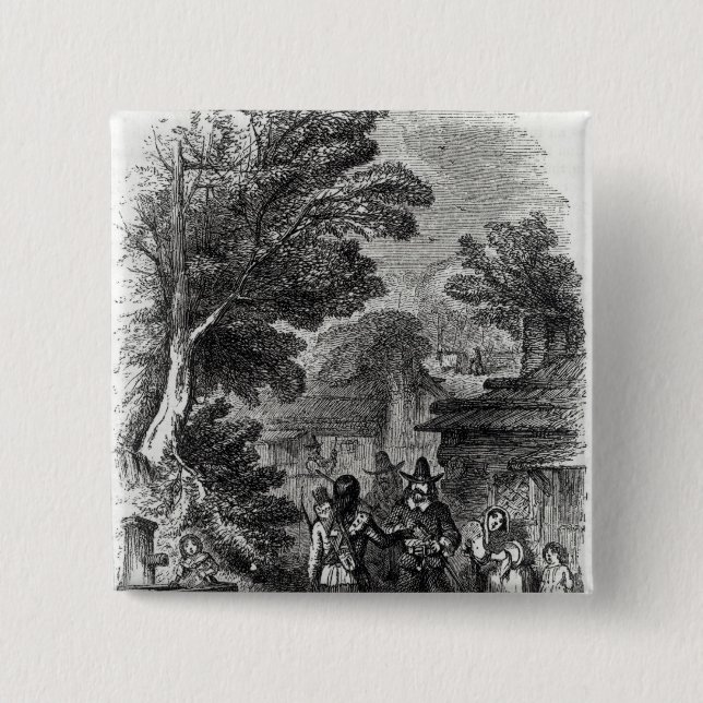 Samoset, der indische Besucher Button (Vorderseite)