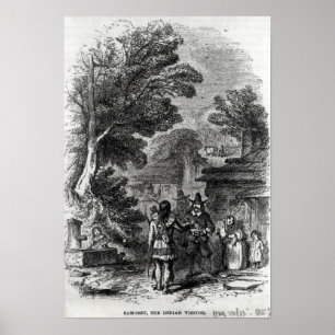Samoset, der indische Besucher Poster