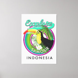 Samosir Indonesien Reise Logo erkunden Leinwanddruck