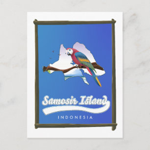 Samosir Insel Indonesien Reisekarte Feiertagspostkarte