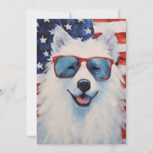 Samoyed 4. Juli Unabhängigkeitstag Feiertagskarte