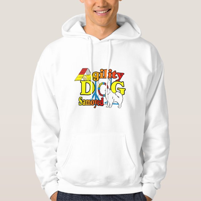 Samoyed Agility Geschenke Hoodie (Vorderseite)