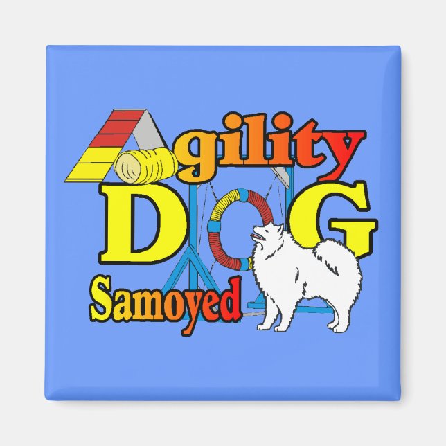 Samoyed Agility Geschenke Magnet (Vorne)