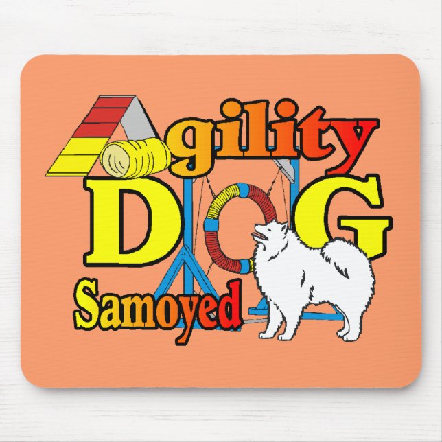 Samoyed Agility Geschenke Mousepad (Vorne)